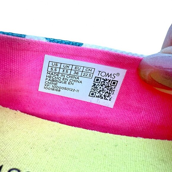 TOMS Women's Floral Canvas Slip On Shoes Size 5.5 - Picture 4 of 6